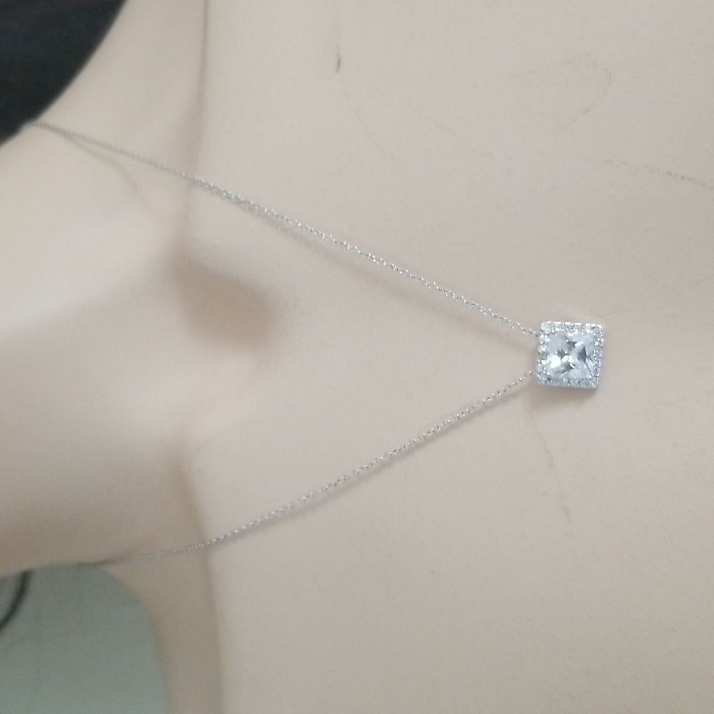 nwot 925 silver cz necklace